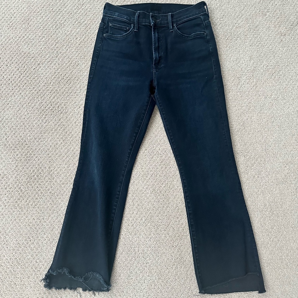 MOTHER Dark Blue Ankle & Cropped Jeans